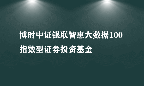 博时中证银联智惠大数据100指数型证券投资基金