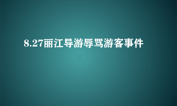 8.27丽江导游辱骂游客事件