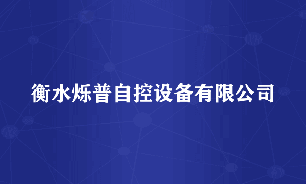 衡水烁普自控设备有限公司
