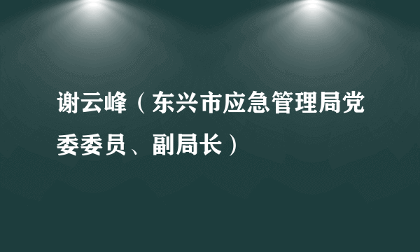 谢云峰（东兴市应急管理局党委委员、副局长）