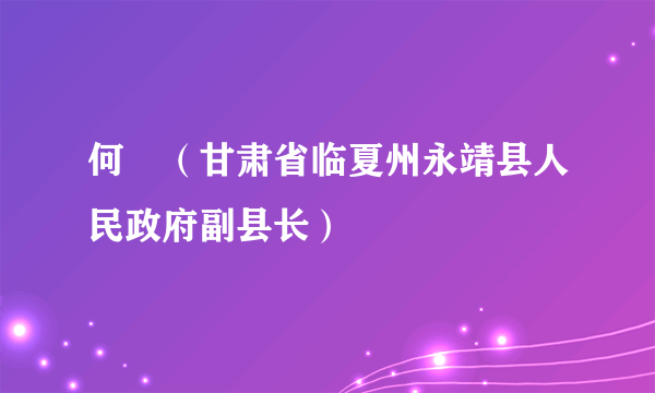 何珺（甘肃省临夏州永靖县人民政府副县长）