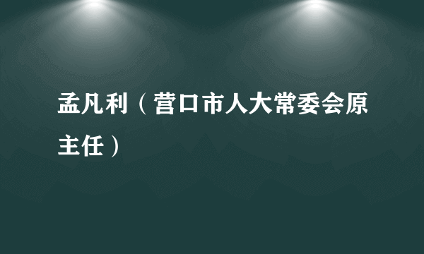 孟凡利（营口市人大常委会原主任）