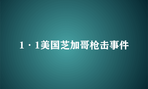1·1美国芝加哥枪击事件