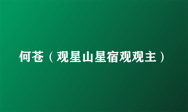 何苍（观星山星宿观观主）