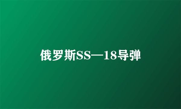 俄罗斯SS—18导弹