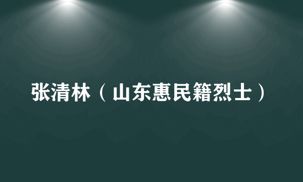 张清林（山东惠民籍烈士）