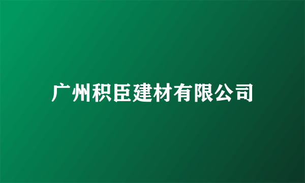 广州积臣建材有限公司