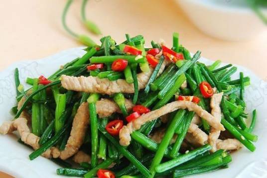 韭菜花炒肉丝