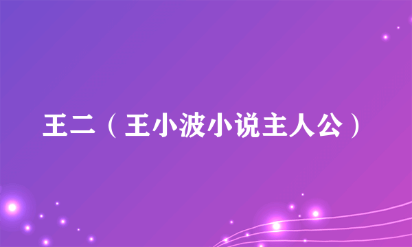 王二（王小波小说主人公）