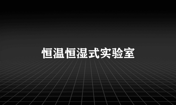 恒温恒湿式实验室