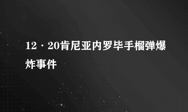 12·20肯尼亚内罗毕手榴弹爆炸事件