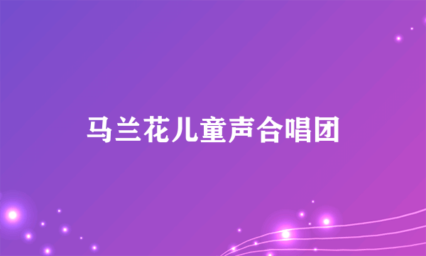 马兰花儿童声合唱团