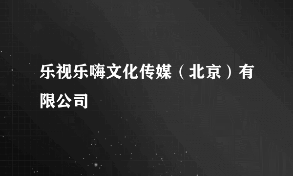 乐视乐嗨文化传媒（北京）有限公司
