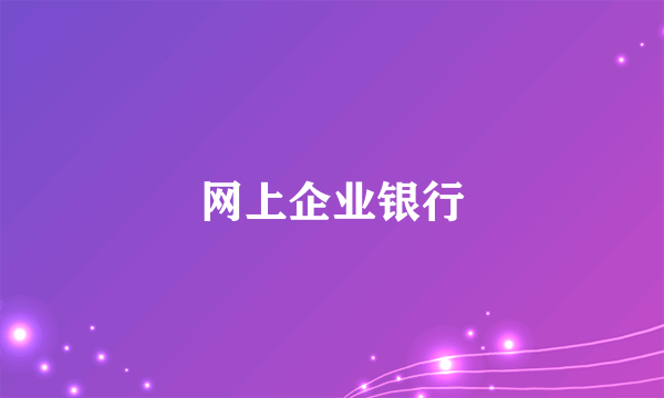 网上企业银行