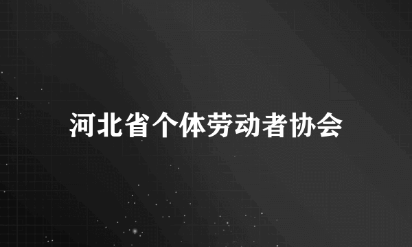 河北省个体劳动者协会