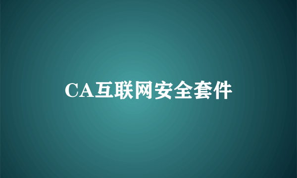 CA互联网安全套件