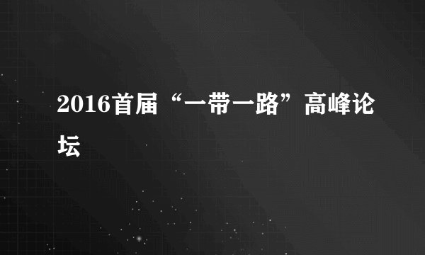 2016首届“一带一路”高峰论坛