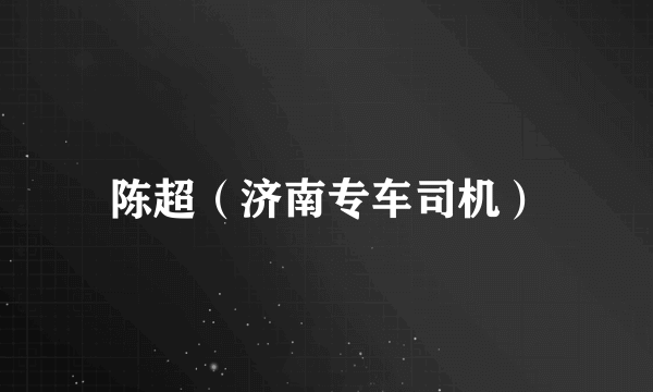 陈超（济南专车司机）