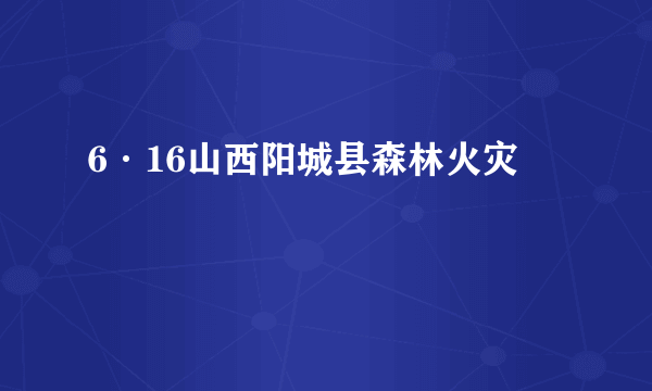6·16山西阳城县森林火灾