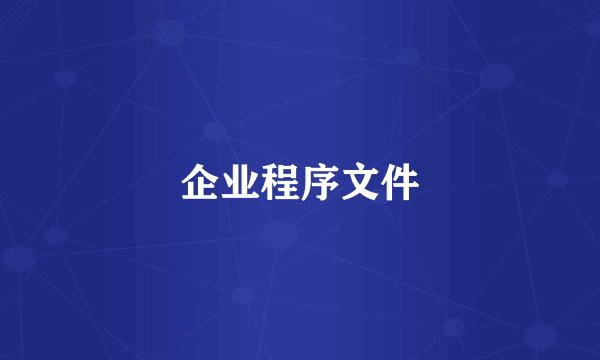 企业程序文件