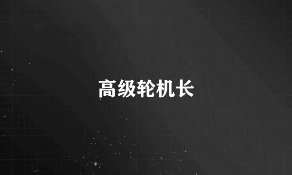 高级轮机长