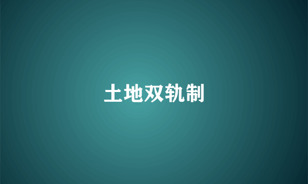 土地双轨制