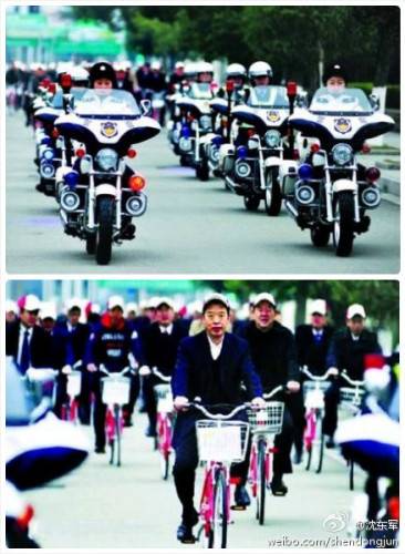 浙江温岭警车为领导自行车开道事件