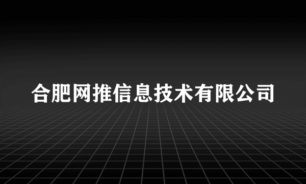 合肥网推信息技术有限公司