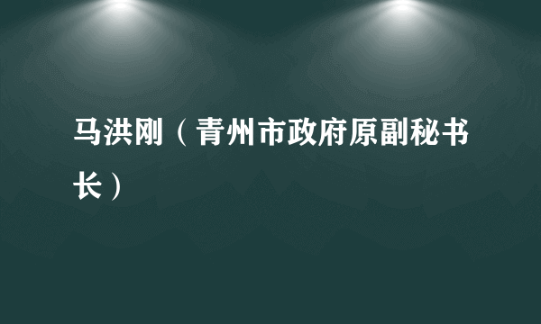 马洪刚（青州市政府原副秘书长）