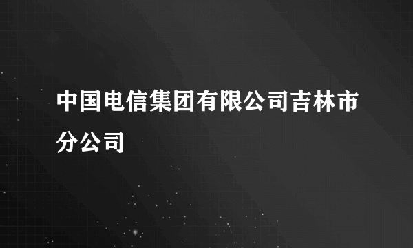 中国电信集团有限公司吉林市分公司