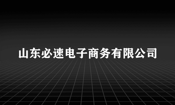 山东必速电子商务有限公司