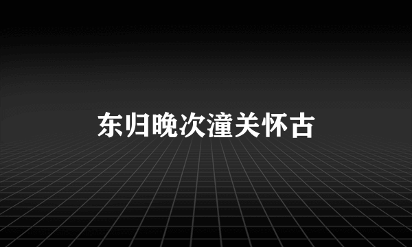 东归晚次潼关怀古