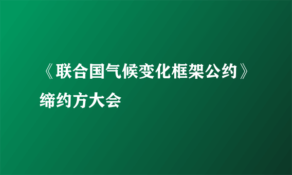 《联合国气候变化框架公约》缔约方大会