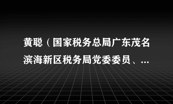 黄聪（国家税务总局广东茂名滨海新区税务局党委委员、纪检组组长、三级主办）