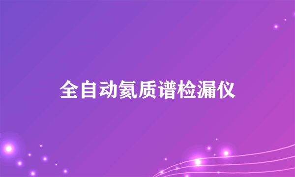 全自动氦质谱检漏仪
