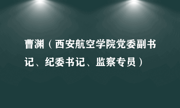 曹渊（西安航空学院党委副书记、纪委书记、监察专员）