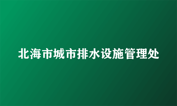 北海市城市排水设施管理处