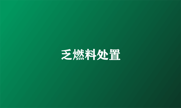 乏燃料处置