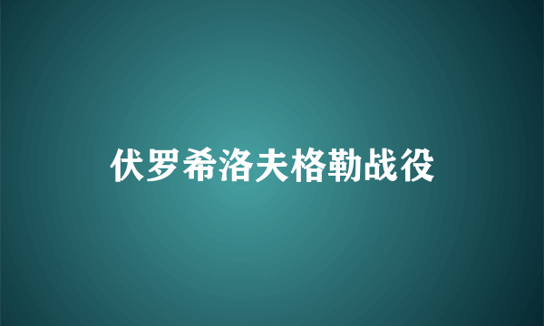 伏罗希洛夫格勒战役