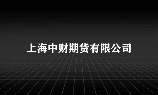 上海中财期货有限公司