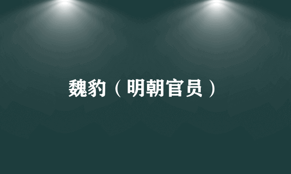 魏豹（明朝官员）