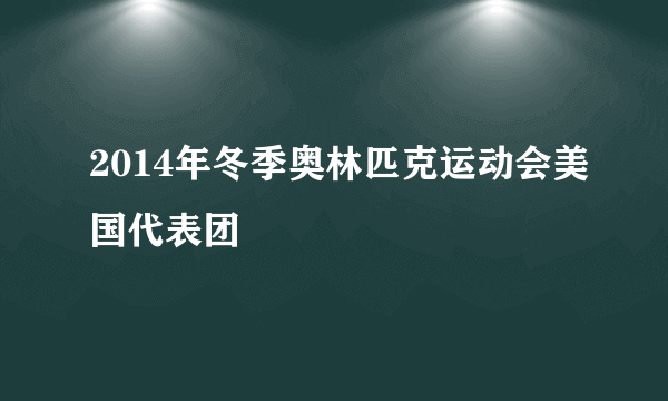 2014年冬季奥林匹克运动会美国代表团