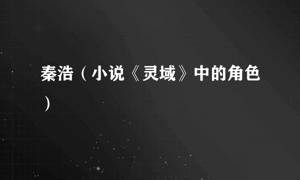 秦浩（小说《灵域》中的角色）