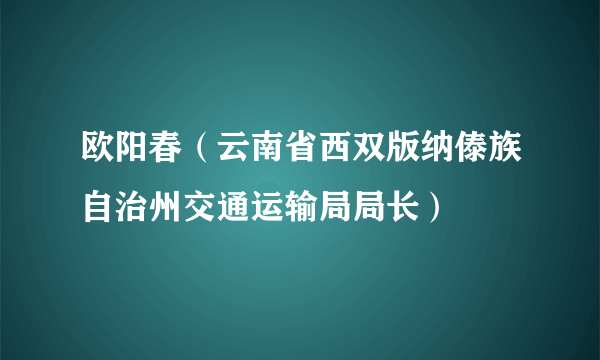 欧阳春（云南省西双版纳傣族自治州交通运输局局长）