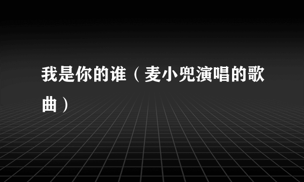 我是你的谁（麦小兜演唱的歌曲）