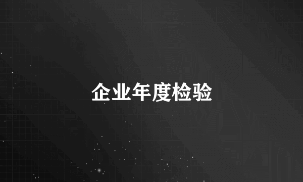 企业年度检验