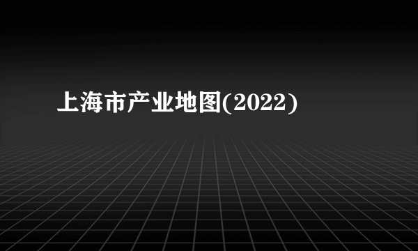 上海市产业地图(2022)