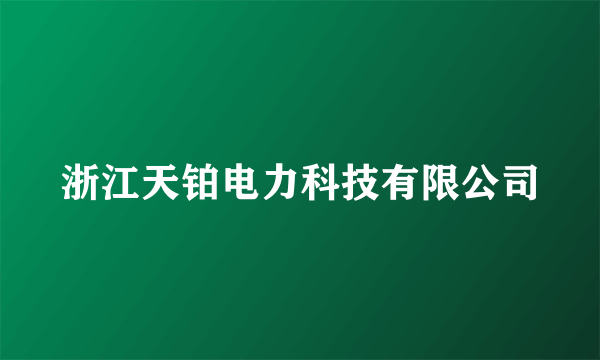 浙江天铂电力科技有限公司