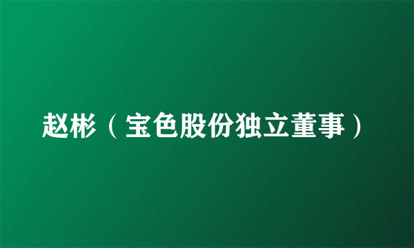 赵彬（宝色股份独立董事）