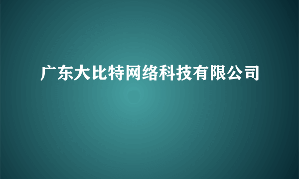 广东大比特网络科技有限公司